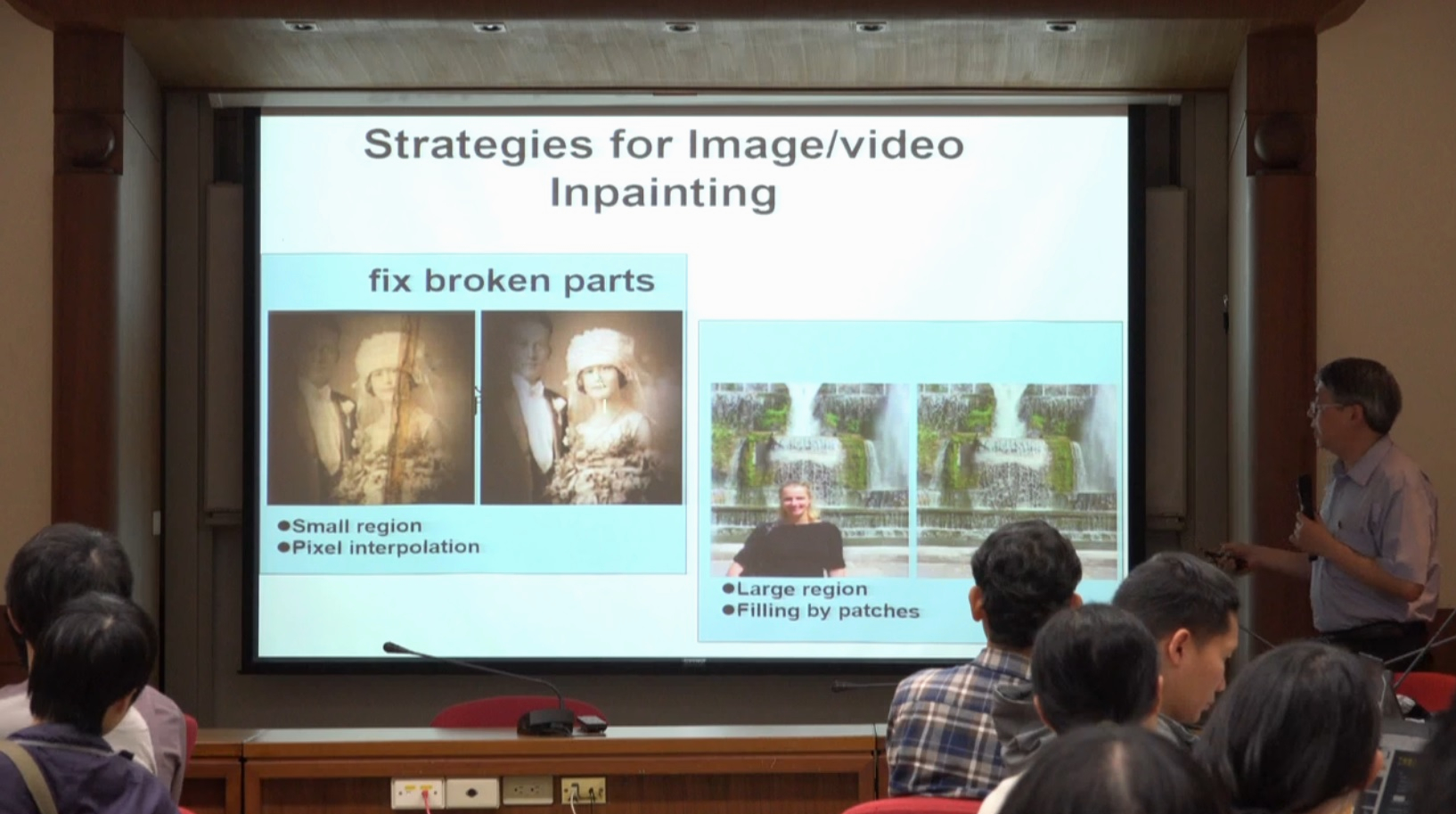 Mark Liao on image/video inpainting.