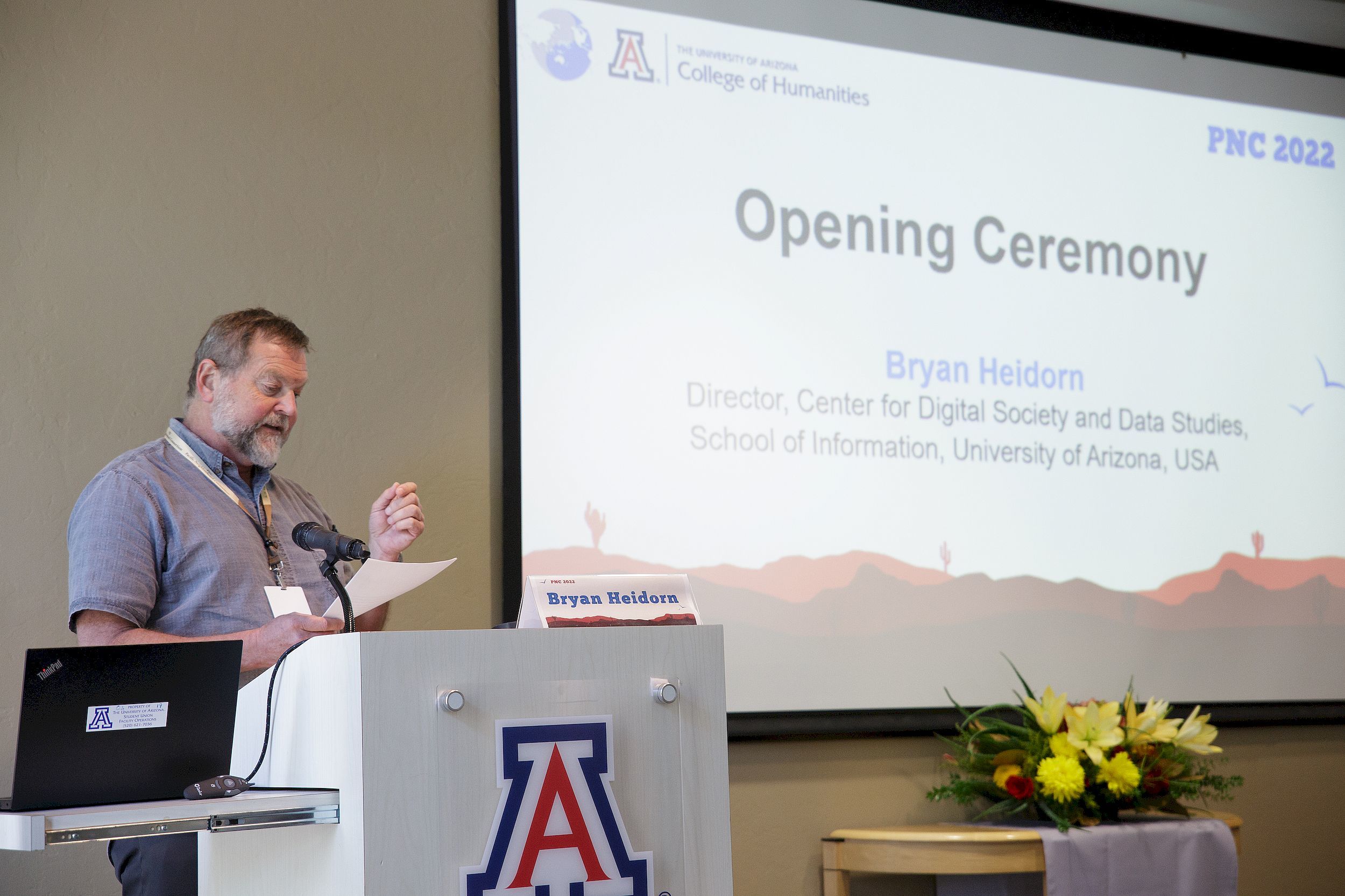 Bryan Heidorn, Director of the Center for Digital Society and Data Studies, School of Information at the University of Arizona, delivered his opening remarks at the opening ceremony (Photo credit: Academia Sinica).