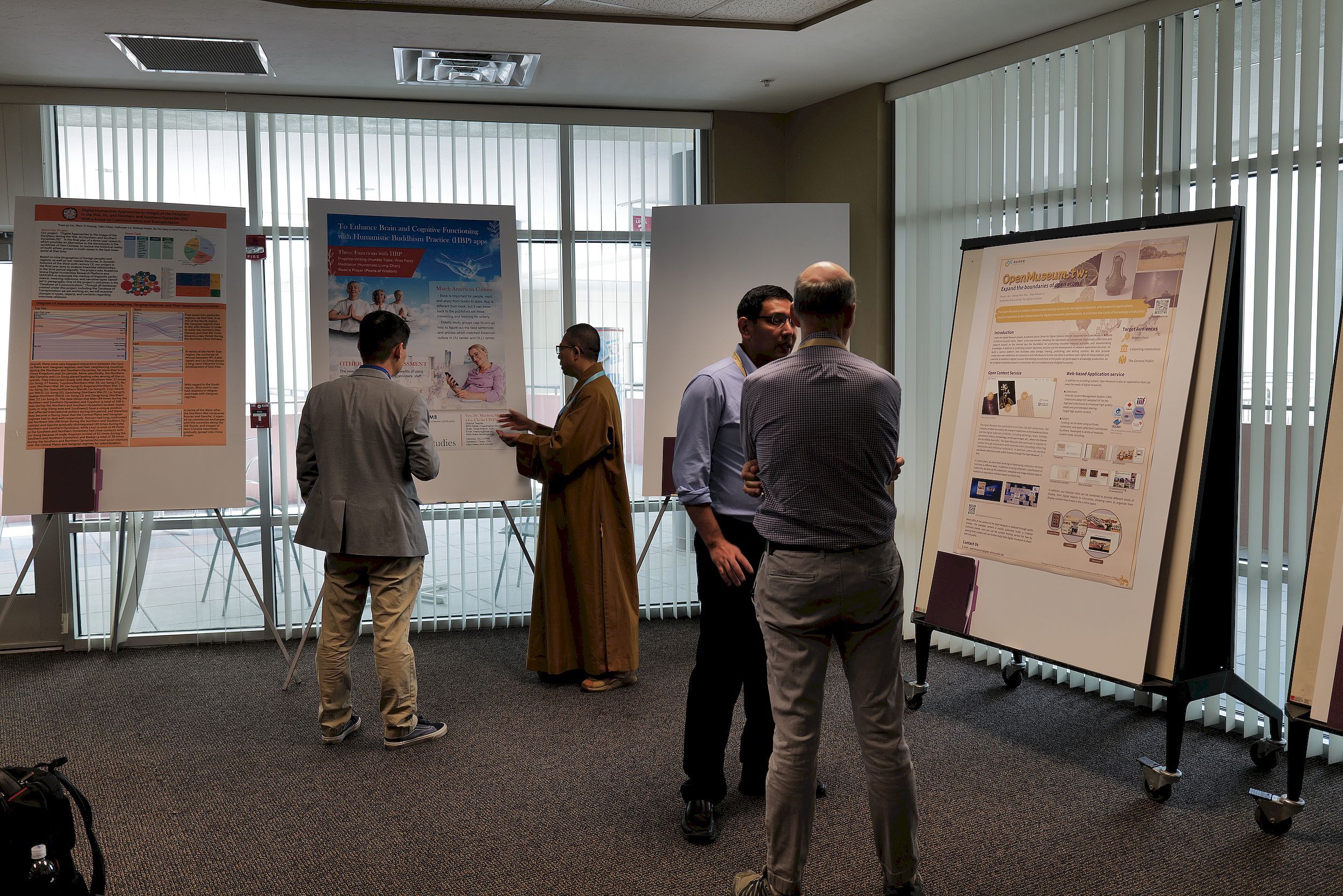 A poster competition and poster demonstrations were set up throughout the conference to explore the newest developments in information technology applications (Photo credit: Academia Sinica).